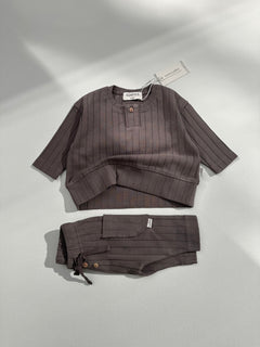 ORGANIC RIB LONGSLEEVE BROWN
