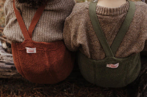 TEDDY STRUMPFHOSE mit TRÄGERN | DARK FOREST GREEN