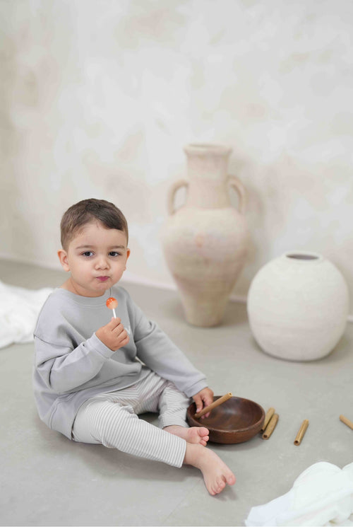 SWEAT LEGGINGS | GRAY STRIPES