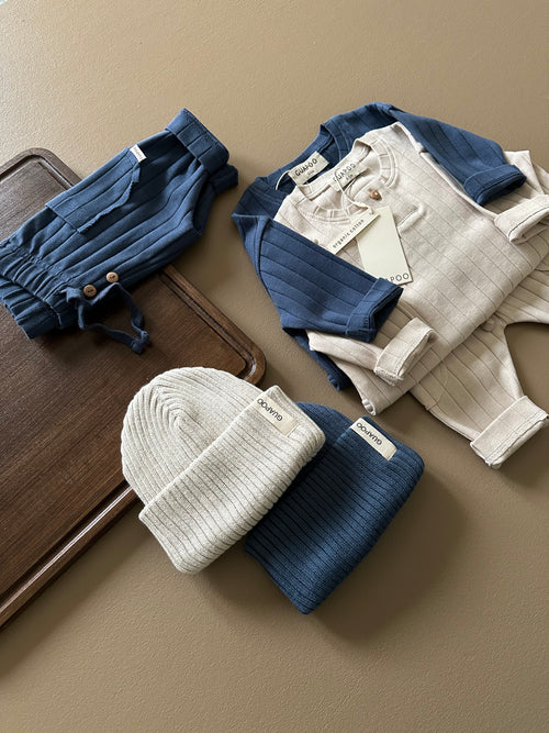 ORGANIC RIB LEGGINGS DEEP BLUE