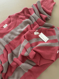 (ADULT) MOM CHUNKY SWEATER BERRY EARTH