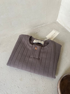 ORGANIC RIB LONGSLEEVE BROWN