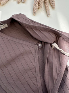 WRAP RIB ROMPER BROWN
