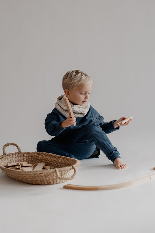 ORGANIC RIB LEGGINGS DEEP BLUE