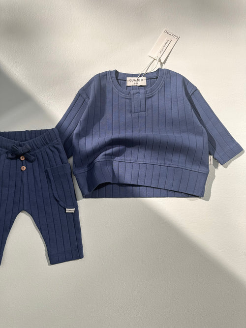 ORGANIC RIB LONGSLEEVE DEEP BLUE