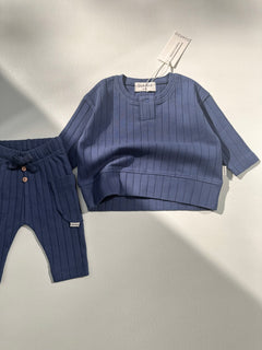 ORGANIC RIB LEGGINGS DEEP BLUE