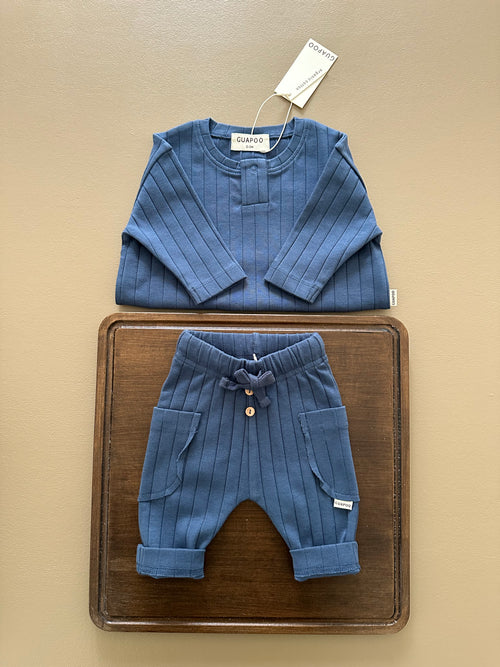 ORGANIC RIB LONGSLEEVE DEEP BLUE