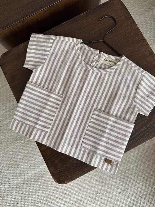 SUMMER T-SHIRT | MOCHA STRIPES