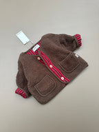 REVERSIBLE TEDDY JACKET RED STRIPES