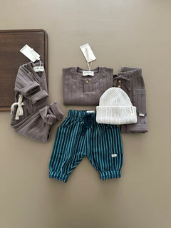 WRAP RIB ROMPER BROWN