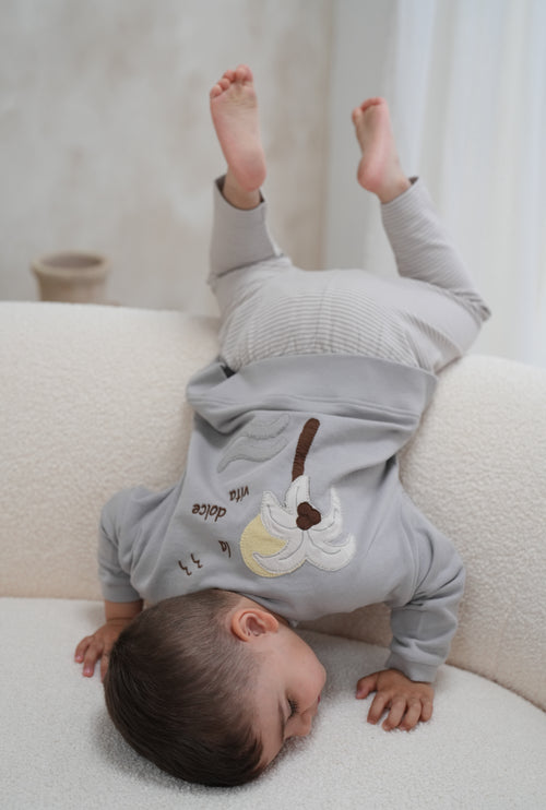 SWEAT LEGGINGS | GRAY STRIPES