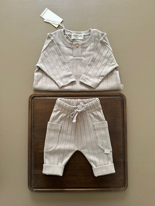 ORGANIC RIB LEGGINGS CREAMY SILK