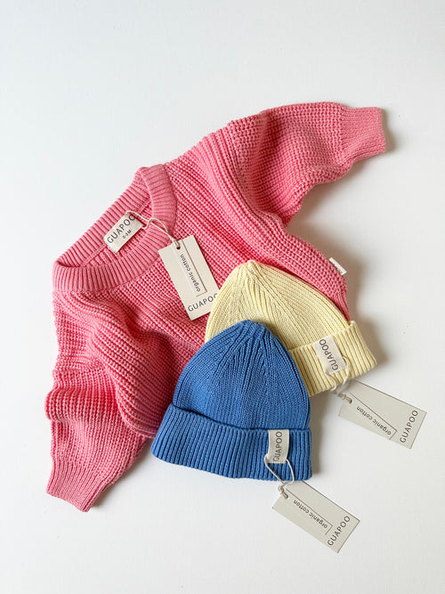 KNIT BEANIE SOFT YELLOW