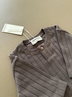 ORGANIC RIB LONGSLEEVE BROWN