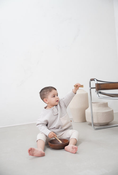 POCKET SWEATER | GRAY STRIPES