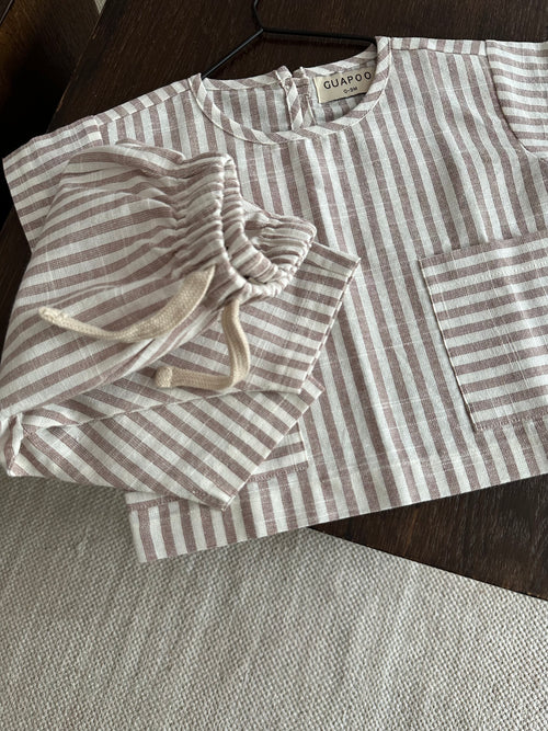 SUMMER T-SHIRT | MOCHA STRIPES