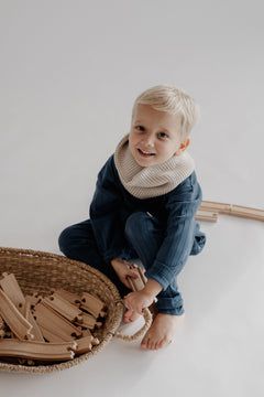 ORGANIC RIB LEGGINGS DEEP BLUE