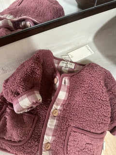 REVERSIBLE TEDDY JACKET GRAPE