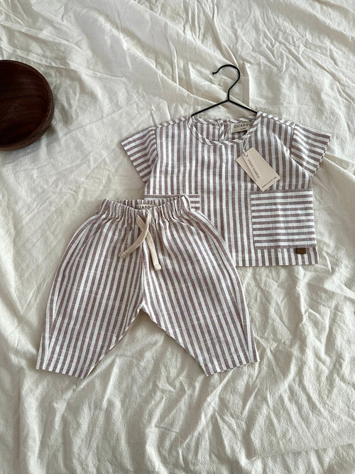 SUMMER T-SHIRT | MOCHA STRIPES
