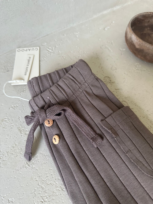 ORGANIC RIB LEGGINGS BROWN