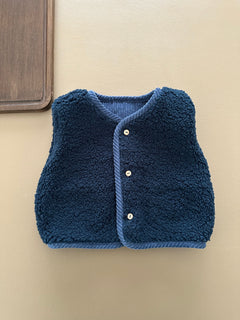 CORDUROY VEST DEEP BLUE