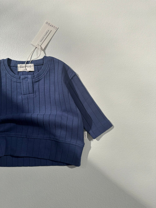 ORGANIC RIB LONGSLEEVE DEEP BLUE