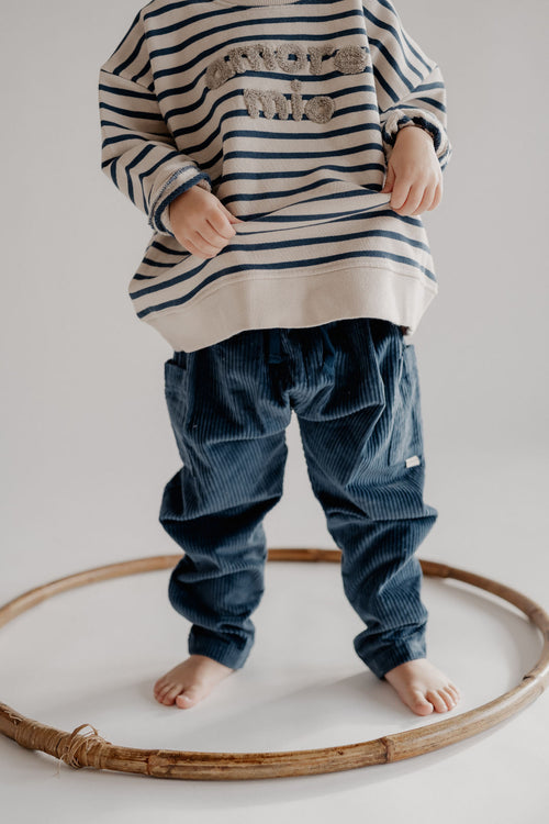 CORDUROY PANTS DEEP BLUE
