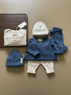 ORGANIC RIB LEGGINGS DEEP BLUE