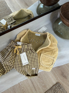 REVERSIBLE TEDDY JACKET MARZIPAN