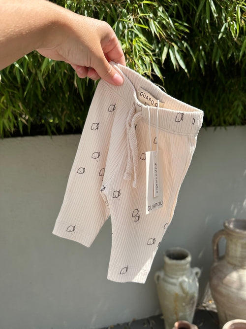 RIB LEGGINGS OAT | LEMON PRINT