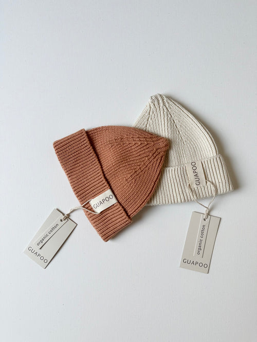 KNIT BEANIE DUSTY CORAL