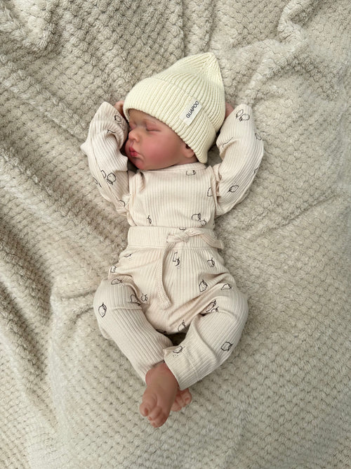 RIB LEGGINGS OAT | LEMON PRINT