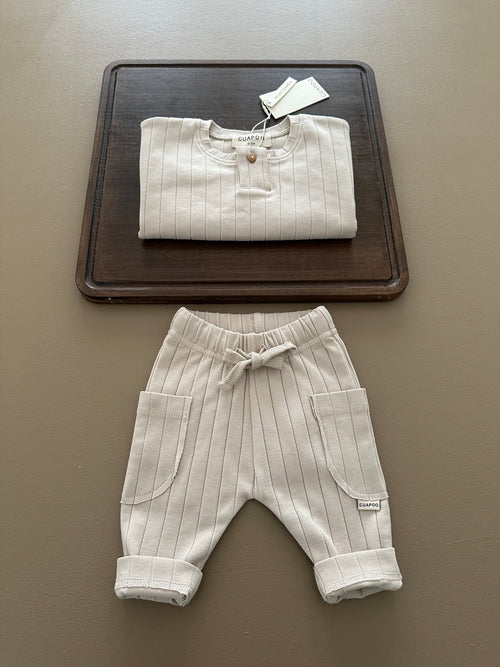 ORGANIC RIB LEGGINGS CREAMY SILK