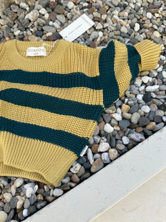 CHUNKY SWEATER MARZIPAN PINE STRIPES