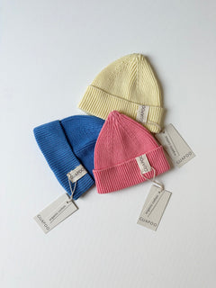 KNIT BEANIE SOFT YELLOW