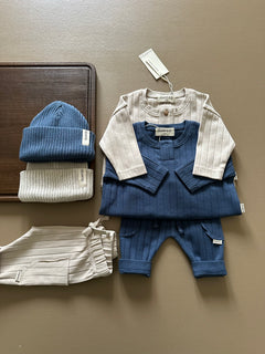 ORGANIC RIB LEGGINGS DEEP BLUE