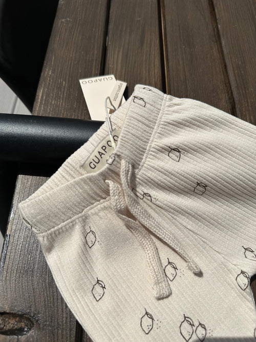 RIB LEGGINGS OAT | LEMON PRINT
