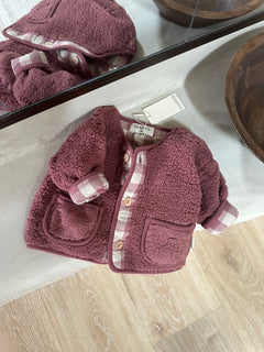 REVERSIBLE TEDDY JACKET GRAPE