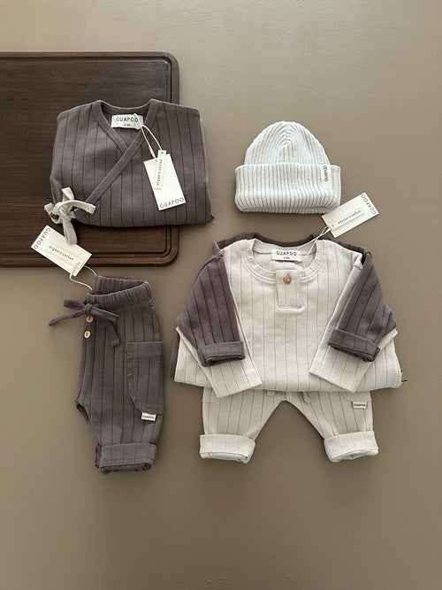 WRAP RIB ROMPER BROWN