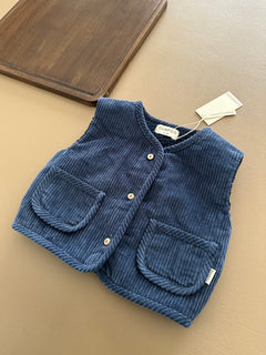 CORDUROY VEST DEEP BLUE