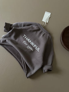 RAGLAN SWEATSHIRT BROWN THANKFUL