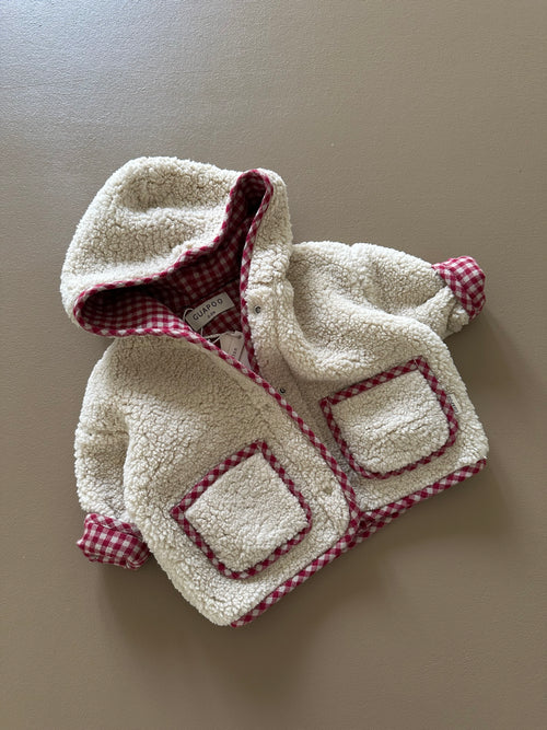 REVERSIBLE TEDDY JACKET CREAMY SILK