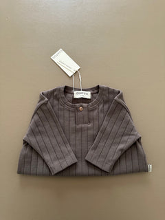 ORGANIC RIB LONGSLEEVE BROWN