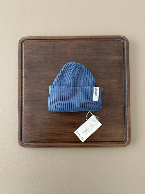 HEAVY RIB BEANIE DEEP BLUE