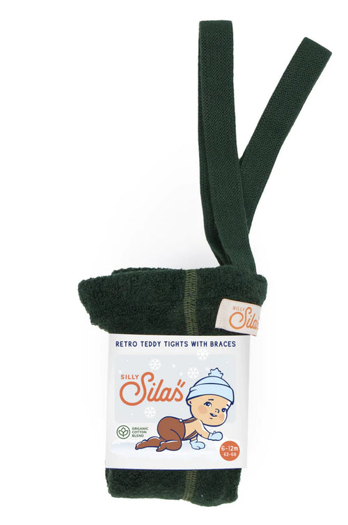 TEDDY STRUMPFHOSE mit TRÄGERN | DARK FOREST GREEN