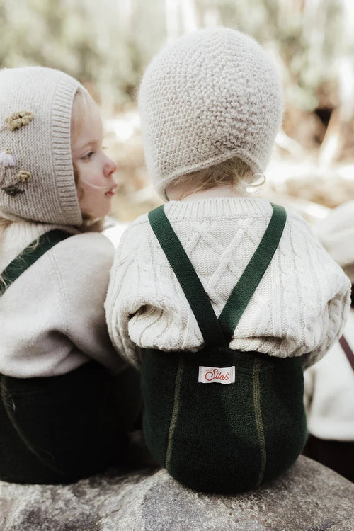 TEDDY STRUMPFHOSE mit TRÄGERN | DARK FOREST GREEN