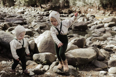 TEDDY STRUMPFHOSE mit TRÄGERN | DARK FOREST GREEN