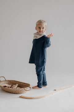 ORGANIC RIB LEGGINGS DEEP BLUE