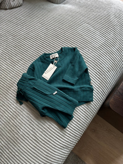 ORGANIC RIB LEGGINGS | PINE