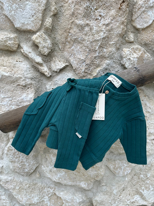 ORGANIC RIB LEGGINGS | PINE
